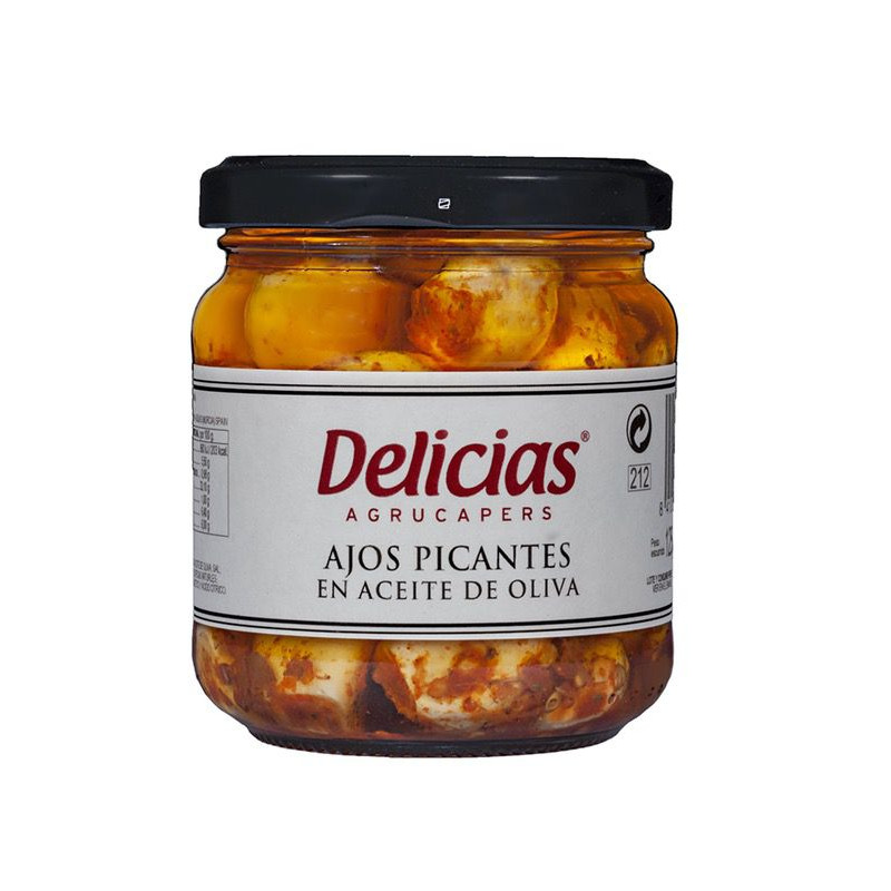 AJOS PICANTES EN ACEITE DE OLIVA TARRO 210g